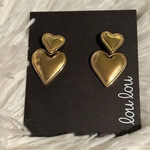 lou lou Double Heart Earrings